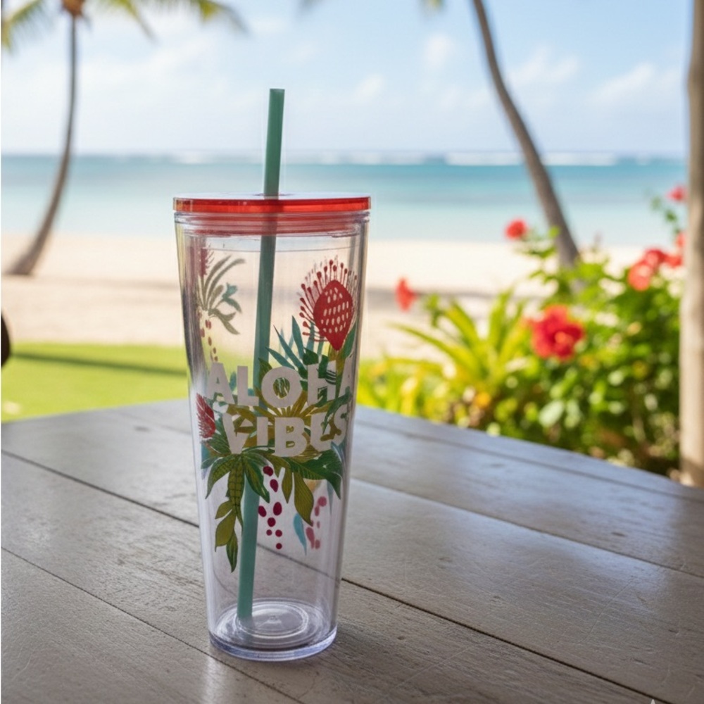 🌺Limited Edition STARBUCKS Hawaii Aloha Vibes Tropical Tumbler 24 Oz NWT